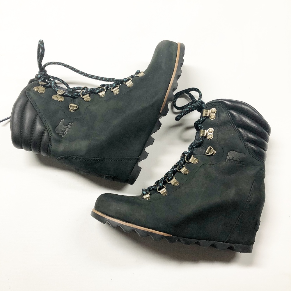 SOREL Conquest Waterproof Leather Ankle Boot Wedge